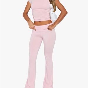 White Fox Boutique Pink Flare Pants Boot Cut